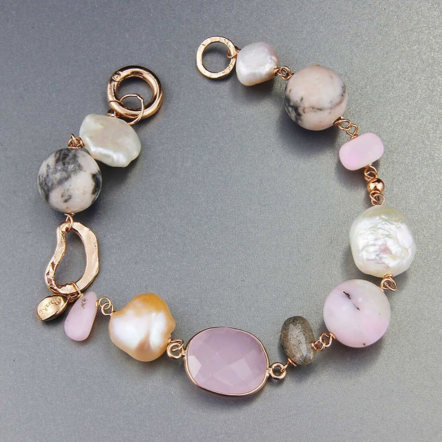 Bracciali Marakò Gioiello | Bracciale / Laterale Scomponibile Perle E Opale Rosa