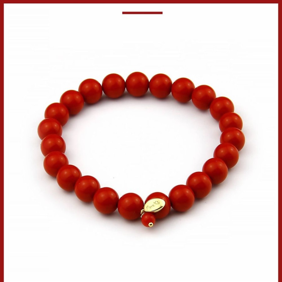 Bracciali Marakò Gioiello | Bracciale Elastico Corallo Bamboo Rosso