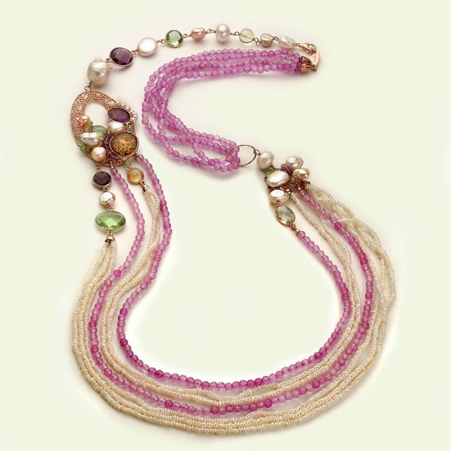 Collane Marakò Gioiello | Collana Giada Lavanda E Perle Coltivate