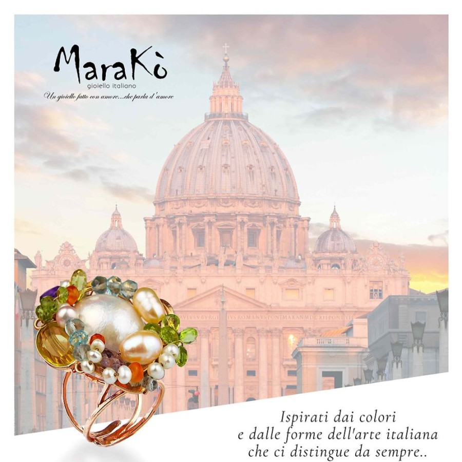 Anelli Marakò Gioiello | Anello Quarzi Multicolor E Perle Coltivate