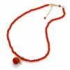 Collane Marakò Gioiello | Choker Corallo Bamboo Rosso Con Ciondolo