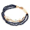 Bracciali Marakò Gioiello | Bracciale Agata Blu Zaffiro, Acquamarina E Perle - Collezione Waterlily